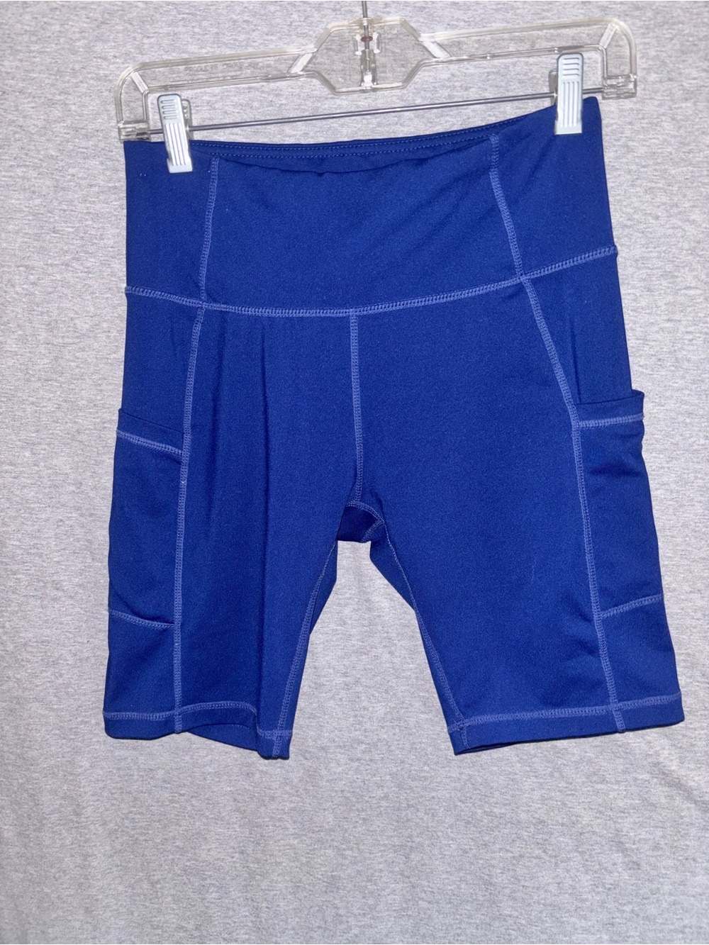 Baleaf Royal Blue High-Waist Bike Shorts with Side Pockets